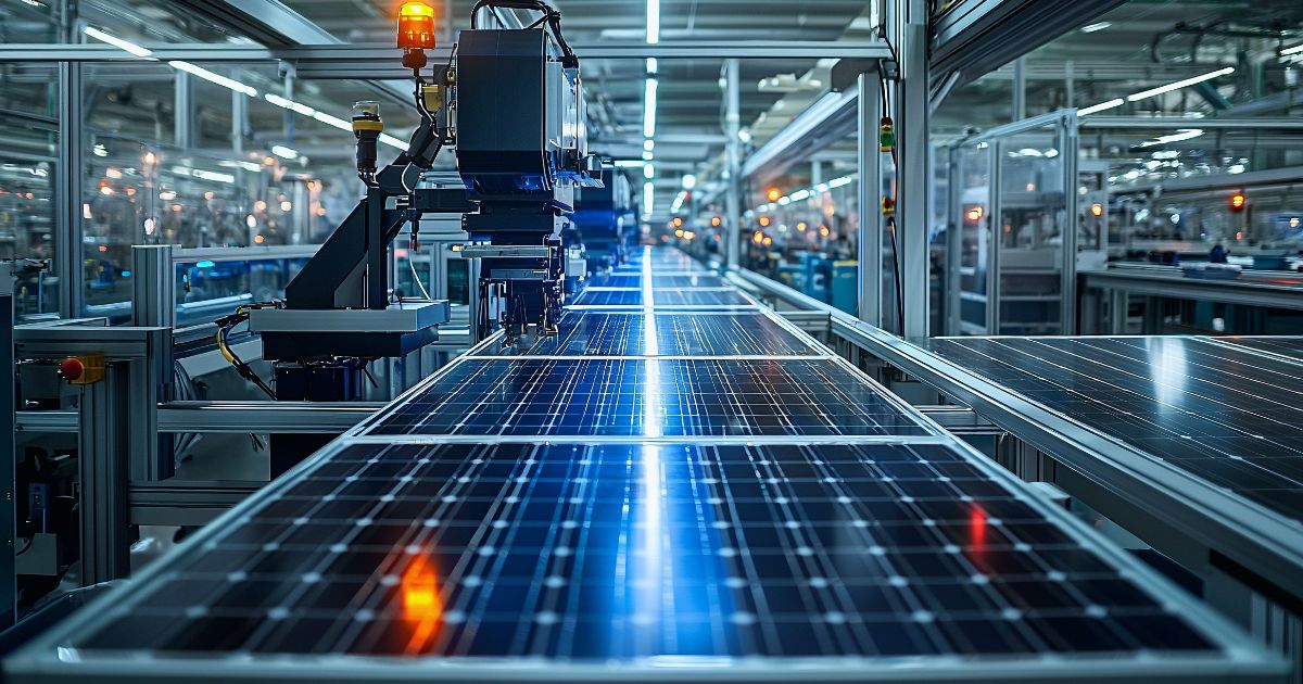 Automated assembly line showcasing next-gen solar module manufacturing with advanced technology.