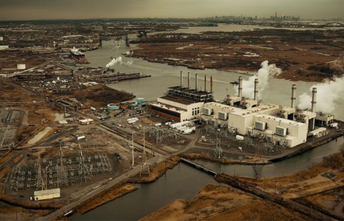 Aerial view of industrial infrastructure reflecting designing for Gujarat’s industrial clusters.